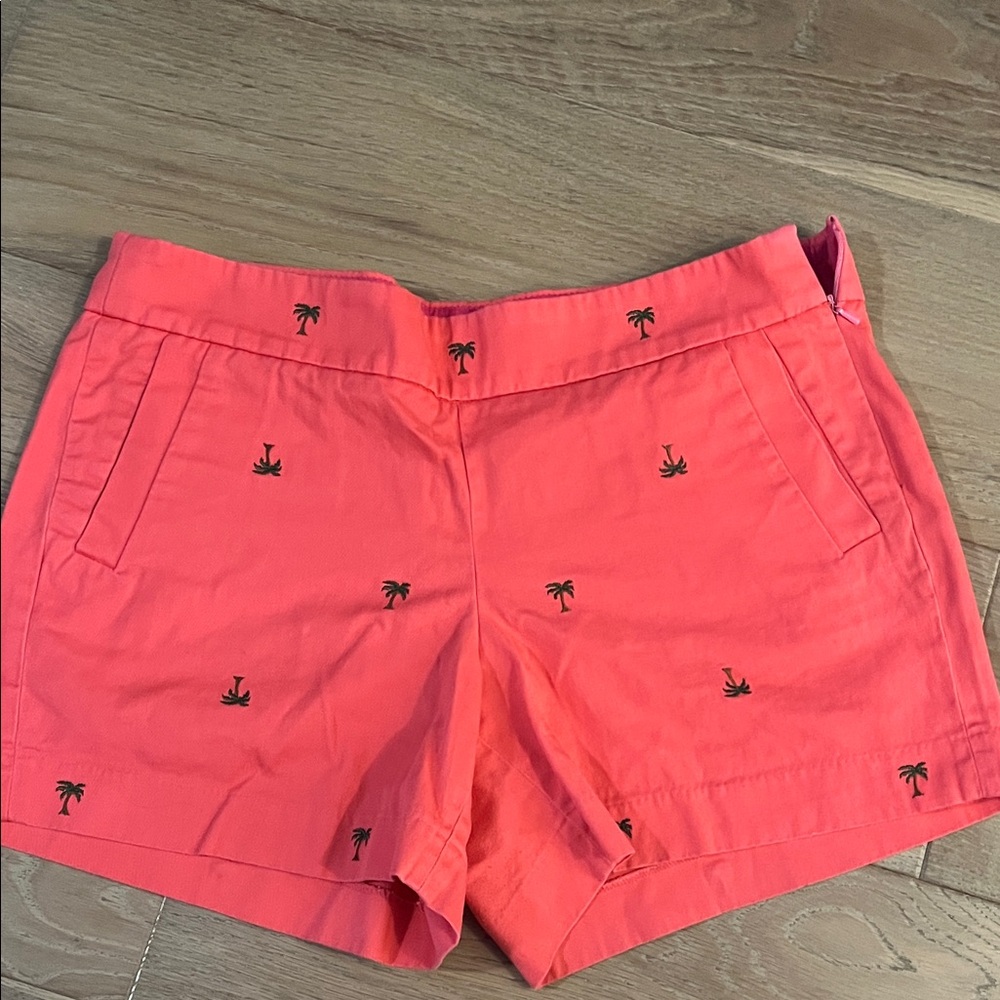 J. Crew Pink Palm Embroidered Women's Shorts